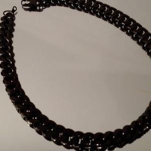 Black Stainless Steel Chain Necklace 20 inches